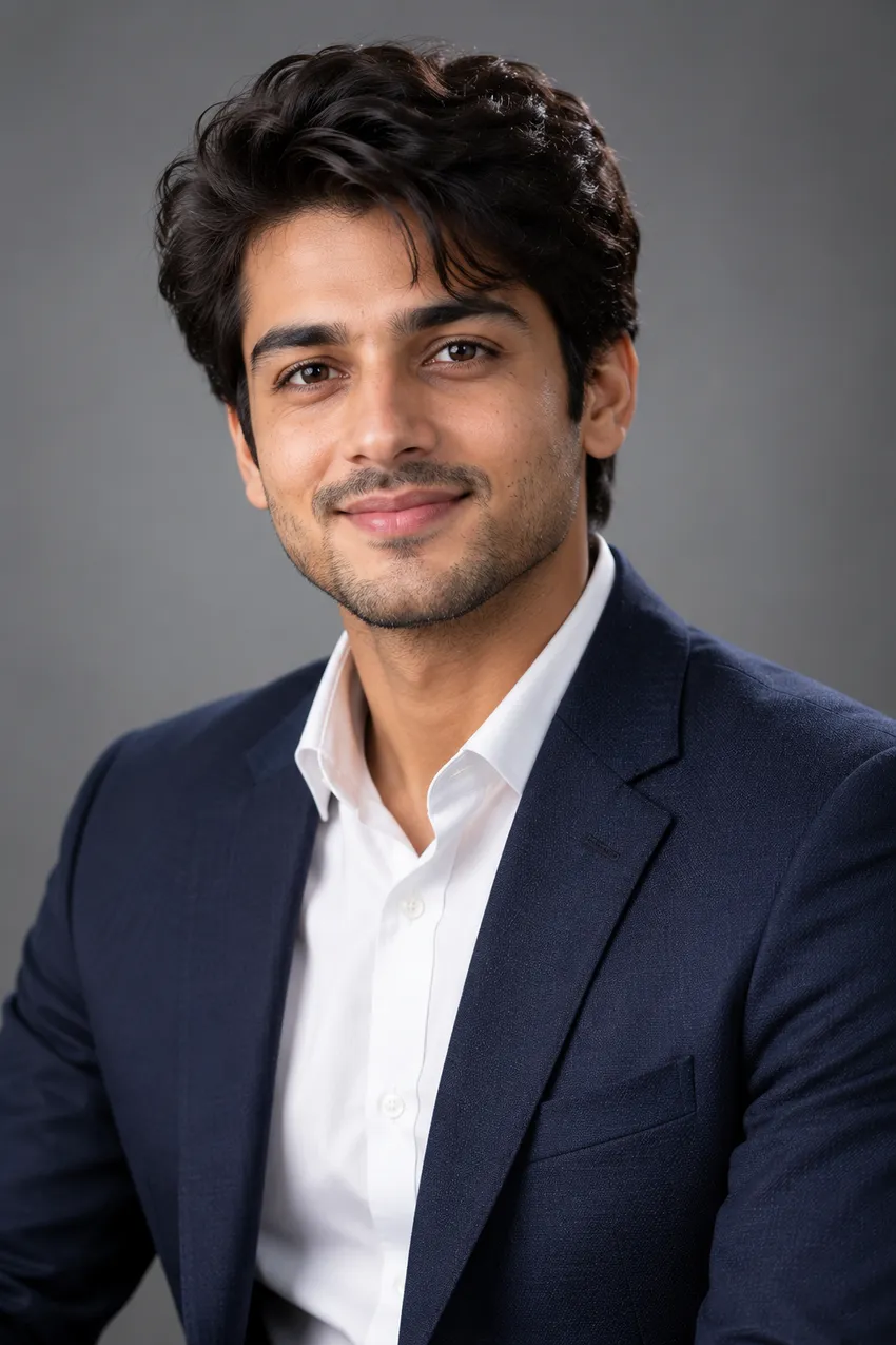 Sample AI output for LinkedIn Headshot AI Prompts: Studio Lighting Explained, Plus Two Prompts to Edit Your Own Selfie